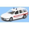 Model VW Golf Variant Haema Blutspendedienst, 1:87, biały z czerwonym paskiem i napisem, światła niebieskie.
