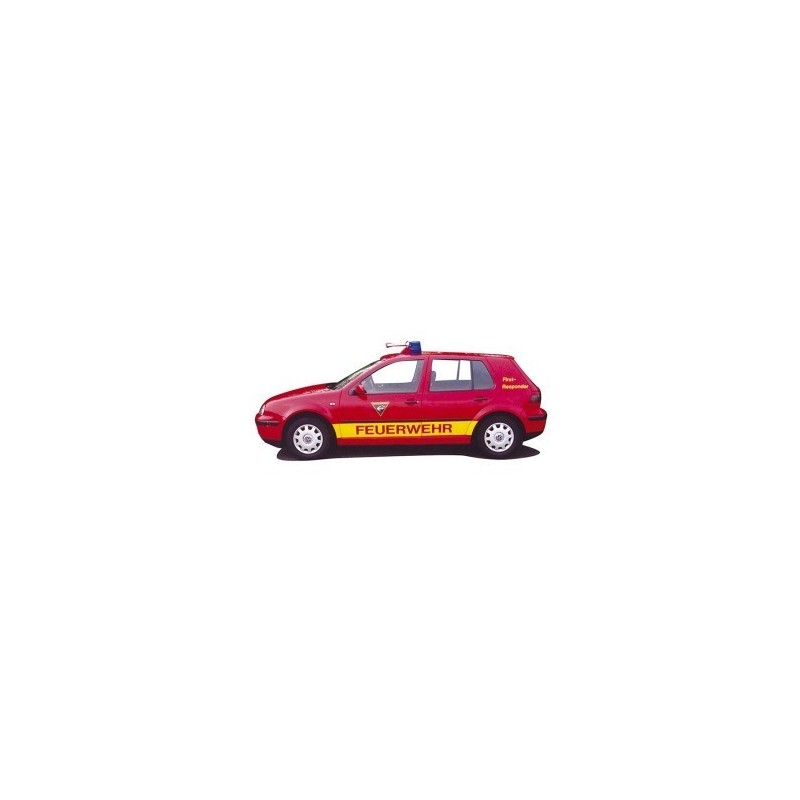 VW Golf IV Feuerwehr FADS, 1/87, czerwony, sygnały, napis Feuerwehr.
