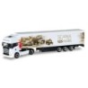 Scania 164 TL "125 Jahre Scania", skala 1:87, Herpa. Biały ciągnik siodłowy z naczepą, logo "125 YEARS".