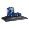 Model Scania R TL 6x2 "Coles & Sons", skala 1:87, Herpa. Niebieski ciągnik siodłowy z logo firmy Coles & Sons.