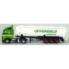 Model redukcyjny Volvo FH Glob. / Aerop. - Kippsilo-SZ, skala 1:87, AWM71935, biały zbiornik z zielonym napisem.