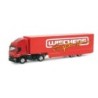 Model Iveco ET HD, skala 1:87, Herpa. Czerwona naczepa z logotypem "Wiechers Sport".