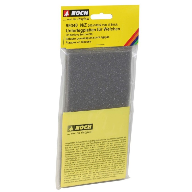 Nasyp pod tory piankowy 200x100x2 mm, 5 sztuk, Noch.