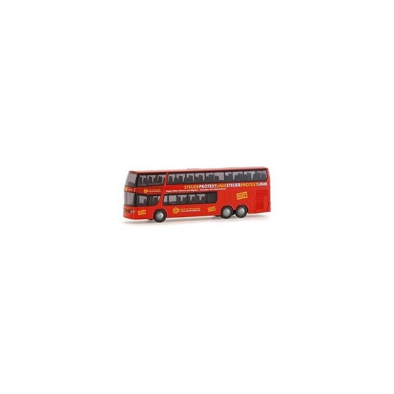 Model SETRA 328 DT, skala 1:87, czerwony, Steuerprotestlinie.