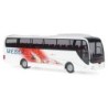 Model autobusu MAN Lion's Coach, skala 1:87, Weber Bustouristik. Biały z czerwono-czarnymi detalami.
