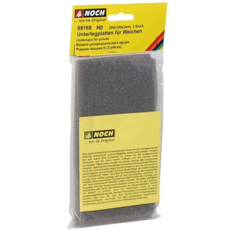 Nasyp pod rozjazdy NOCH, skala HO, 200x100x2mm.