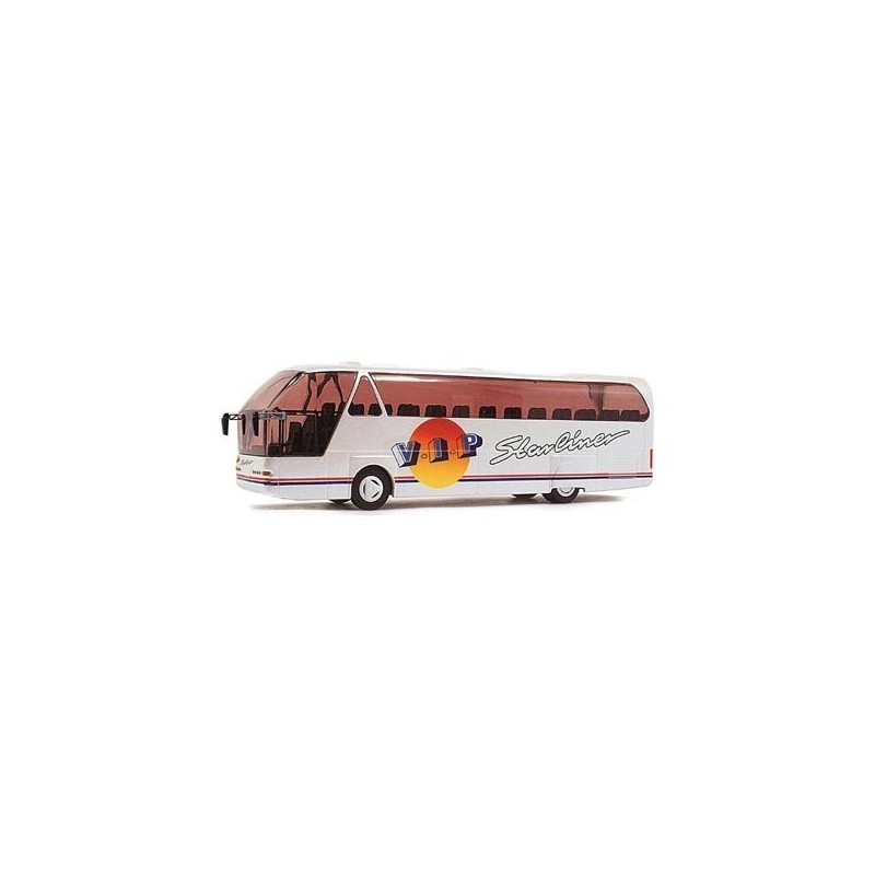 Model NEOPLAN Starliner V.I.P., skala 1:87, Rietze. Biały autobus z logo V.I.P. i napisem Starliner.