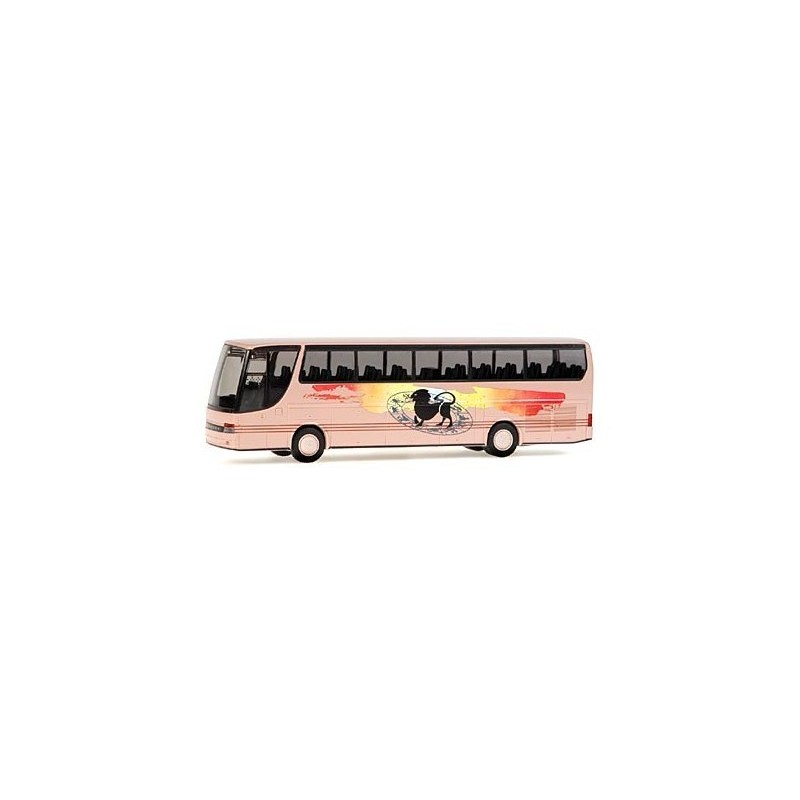 Model redukcyjny SETRA S 315 HDH, skala 1:87, unikalne malowanie z wizerunkiem psa na tle miasta.