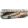 Model redukcyjny autobusu NEOPLAN Cityliner, skala 1:87, Rietze. Malowanie Engeloch, czerwono-żółte paski.