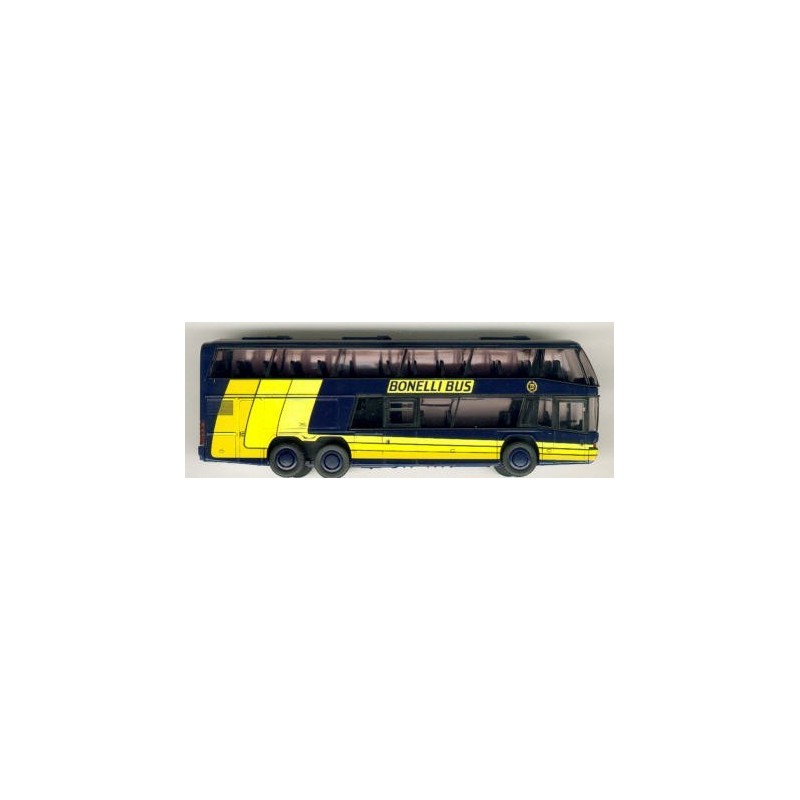 Model NEOPLAN Skyliner Bonelli, 1/87, ciemnoniebieski z żółtymi akcentami, napis "BONELLI BUS".