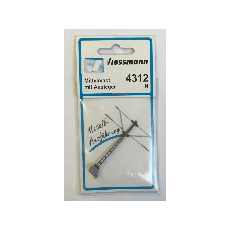 Słup trakcyjny środkowy Viessmann, skala 1:160N, metalowy.