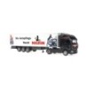 IVECO Stralis Sattelzug "Hiller Spedition", 1:87, czarny, naczepa biała z logotypami.