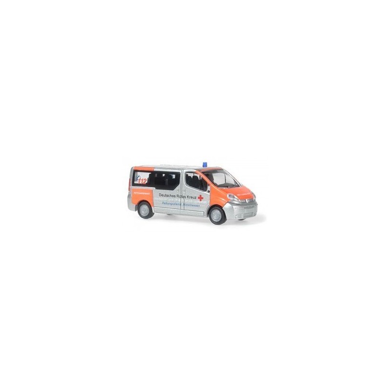 Model redukcyjny Renault Trafic, skala 1:87, z malowaniem DRK Rettungsdienst Mittelhessen, szczegółowe detale.