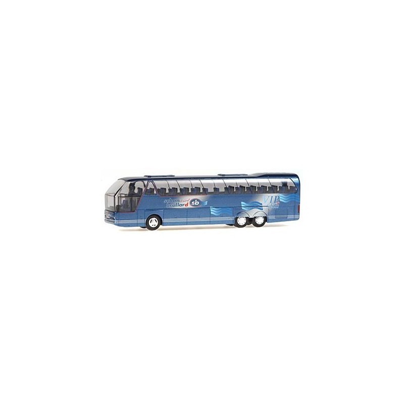 NEOPLAN Starliner, skala 1:87, Schon & Brullard. Niebieski, trzyosiowy autobus.