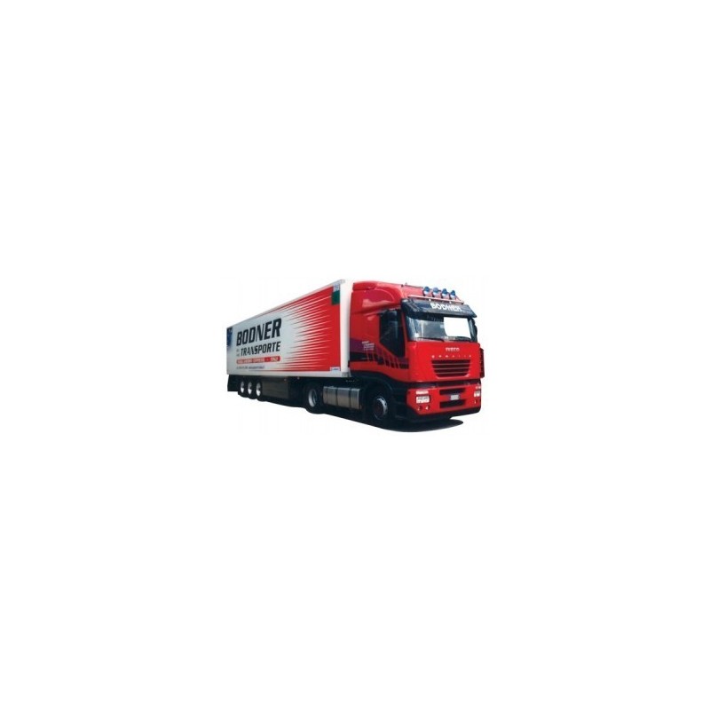 Model Iveco Stralis/Aerop. - Kühl-KSZ, skala 1:87, AWM73725. Czerwono-biała chłodnia z logotypem.