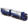Model redukcyjny Mercedes-Benz Actros MP2 L - G-KTaHZ, skala 1:87, AWM. Niebieski zestaw z naczepą, logo "Demes".