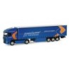 Model redukcyjny DAF XF105 SC "Proloxx", skala 1:87, Herpa, niebieska ciężarówka z pomarańczowymi detalami.