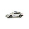 Model redukcyjny Audi A6 Allroad, skala 1:87, Herpa. Biały, z niebieskimi światłami sygnalizacyjnymi, logo THW Roth.
