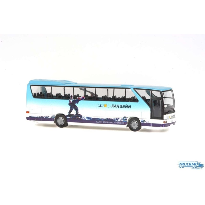 Mercedes O 350 Davos-Parsenn, 1/87, model redukcyjny autobusu w kolorach Davos-Parsenn.