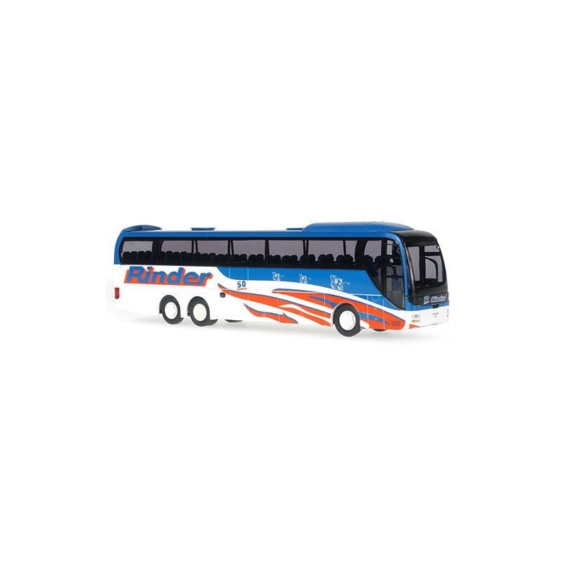 Model autobusu MAN Lion's Coach L 'Reisedienst Rinder' w skali 1:87, Rietze. Biały, niebieski i pomarańczowy.