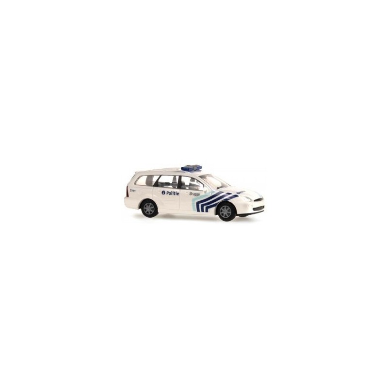 Model redukcyjny FORD Focus Turnier, skala 1:87, z malowaniem Politie Brugge, szczegółowe detale.