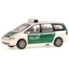 Model redukcyjny VW Sharan Polizei, skala 1:87. Zielone drzwi z napisem "POLIZEI", światła sygnalizacyjne.
