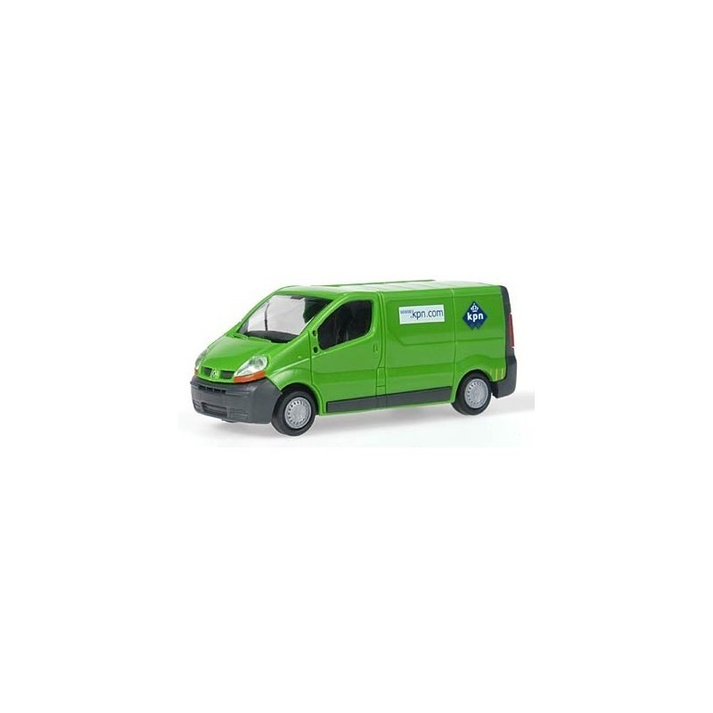 Model redukcyjny Renault Trafic kpn, skala 1:87, zielony z logo kpn.