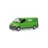 Model redukcyjny Renault Trafic kpn, skala 1:87, zielony z logo kpn.
