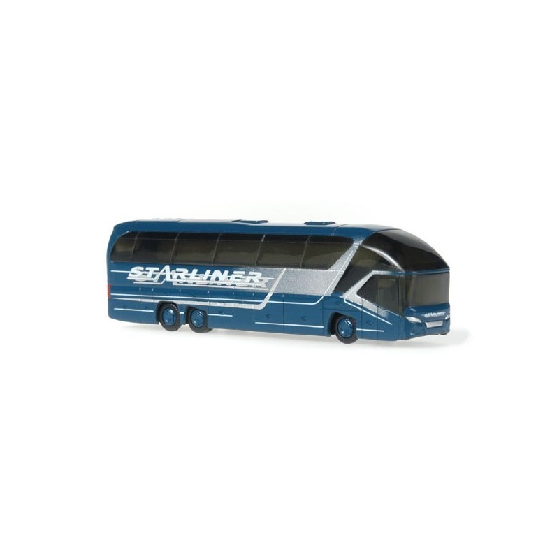 Model NEOPLAN Starliner 2 Vorführdesign, 1:160, niebieski z białymi detalami.