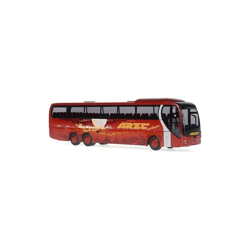 MAN Lion's Coach L, skala 1:87, Arzt Reisen. Czerwony autokar, logo "Arzt".
