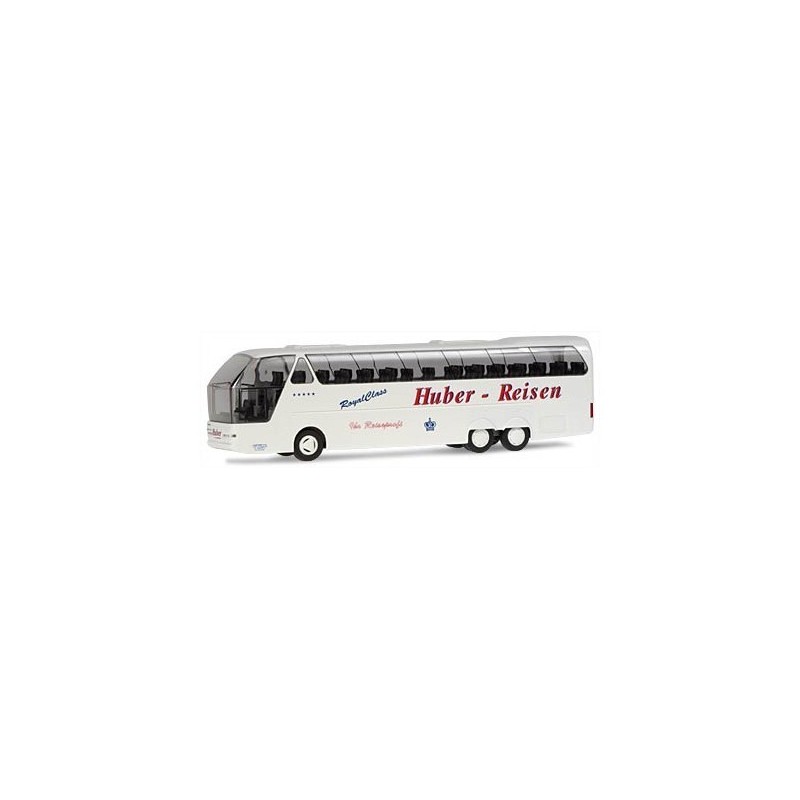 Model autobusu Neoplana Starliner, skala 1:87, Huber-Reisen, biały z czerwonym malowaniem.