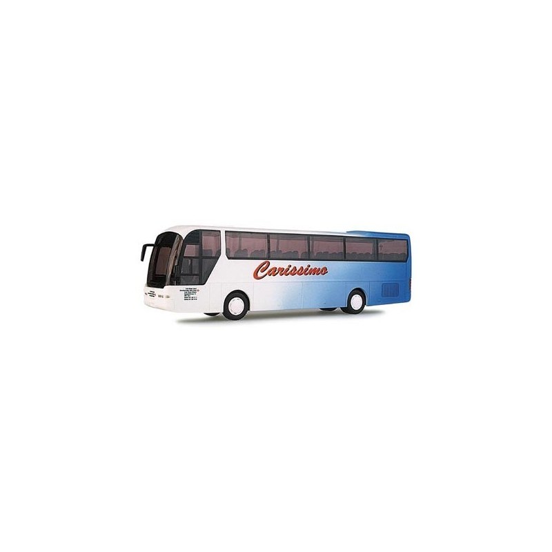 Model redukcyjny autobusu NEOPLAN Euroliner Carissimo, skala 1:87, Rotes Kreuz Schweiz, biało-niebieski z czerwonym napisem.
