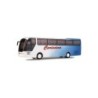 Model redukcyjny autobusu NEOPLAN Euroliner Carissimo, skala 1:87, Rotes Kreuz Schweiz, biało-niebieski z czerwonym napisem.