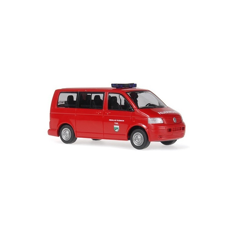 Model redukcyjny Volkswagen T5 Transporter FFW Thal, skala 1:87, czerwony.