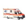 Model redukcyjny VW Crafter RTW "Aicher Ambulance Union", skala 1:87, Wietmarscher. Pojazd ratunkowy w kolorach biało-pomarańczo