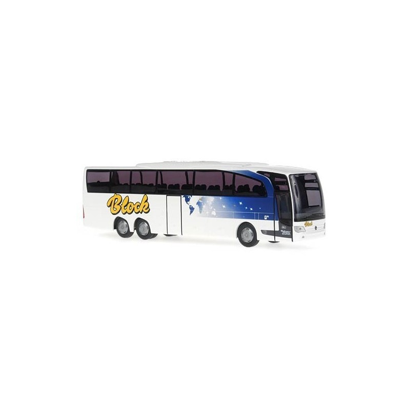 Mercedes-Benz Travego M "Block Reisen, HÄ‚śxter", 1:87, biało-niebieski z napisem Block.