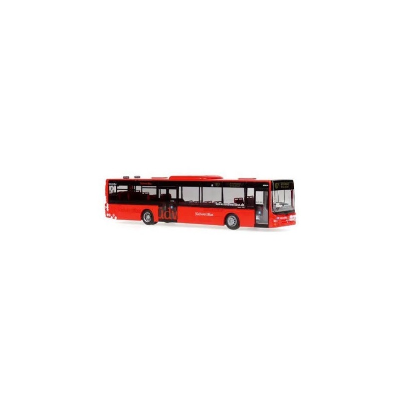 MAN Lions City Südwest Bus, 1:87, czerwony, szczegółowy model.