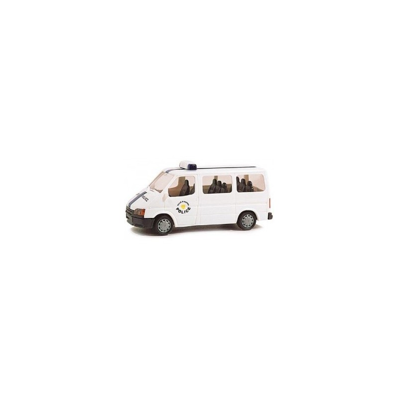 Model redukcyjny FORD Transit Polizei, skala 1:87. Biały policyjny van z logo policji Stadt Eupen.