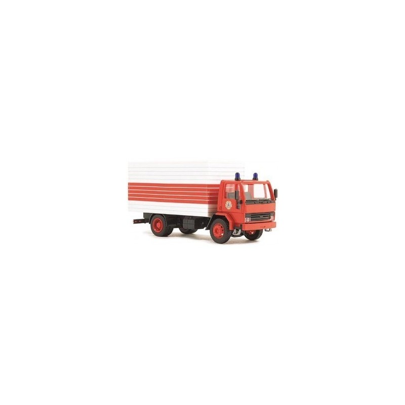 Model redukcyjny FORD Cargo Fire Safety Unit, skala 1:87. Czerwono-biały samochód strażacki, detale oświetlenia.