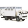 Model FORD Cargo Police, skala 1:87. Biały samochód policyjny z czarno-białym paskiem.
