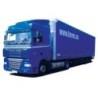 Model DAF XF 105, skala 1:87, AWM. Kolor fioletowy, naczepa z logo Hoves.