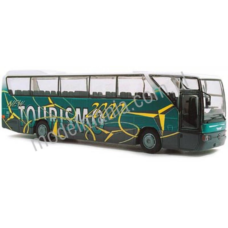 Mercedes O 350 Tourismo, 1/87, zielony z żółtymi liniami.