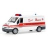 Model redukcyjny Ford Transit, skala 1:87, z malowaniem służb ratunkowych Johanniter Katastrophenschutz.