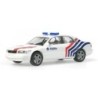 Model Audi A8 policyjny, 1:87, biały z czerwono-niebieskimi pasami i napisem "Politie".