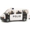 Model redukcyjny Ford Transit Poliisi/Polis, skala 1:87. Biały i czarny policyjny van.