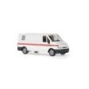 Model redukcyjny Ford Transit, skala 1:87, Meccoli. Biały z czerwonym paskiem.