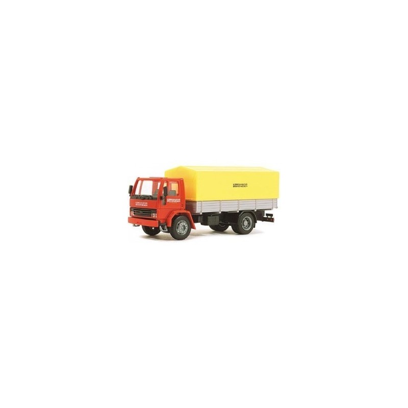 Model redukcyjny FORD Cargo, skala 1:87, czerwony wóz strażacki z Kopenhagi, z detalami.