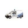 Model redukcyjny Renault Kangoo Police, skala 1:87, Norev. Biały z niebieskimi pasami, oznaczenia policyjne.