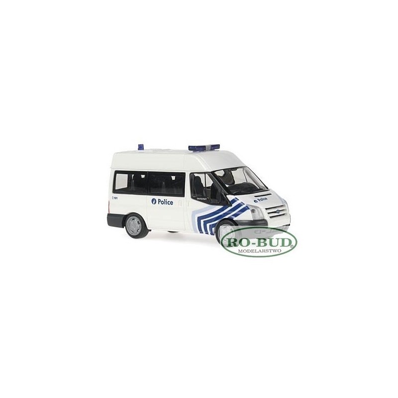 Model redukcyjny FORD Transit 2006 policji brukselskiej, skala 1:87, RIETZE.