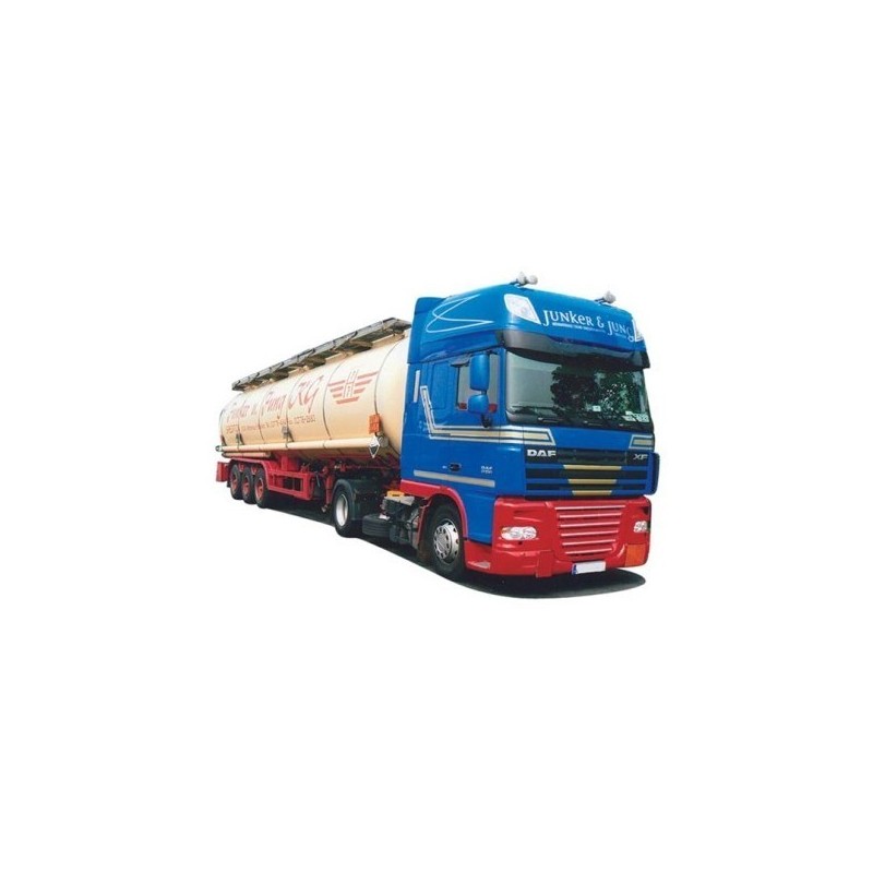 Model DAF XF 105, skala 1:87, AWM. Ciężarówka cysterna, malowanie Junker & Junker.